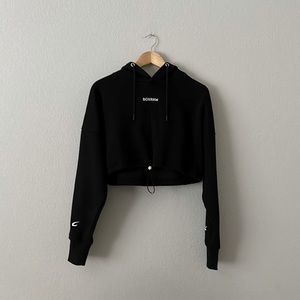 Boxraw Johnson cropped hoodie size small in black sporty activewear fitnesses